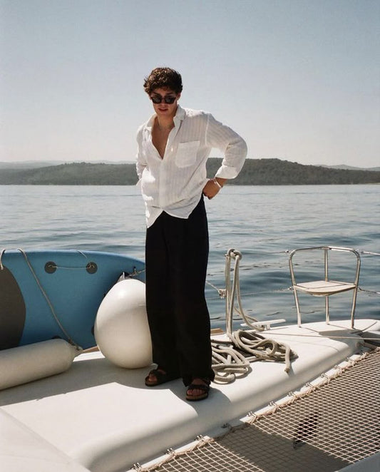 Old Money Linen Combo  (White & Black)